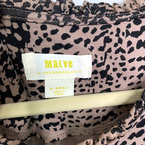ANTHROPOLOGIE MAEVE Jacquin Animal Print Peasant Blouse Sz‎ XS - Picture 8 of 10